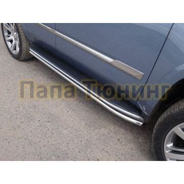 Защита штатных порогов 42 мм ТСС для Cadillac Escalade 2015- Защита штатных порогов 42 мм ТСС для Cadillac Escalade 2015-