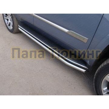 Защита штатных порогов 60 мм ТСС для Cadillac Escalade 2015- Защита штатных порогов 60 мм ТСС для Cadillac Escalade 2015-