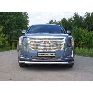 Защита переднего бампера с ДХО 76 мм ТСС для Cadillac Escalade 2015- Защита переднего бампера с ДХО 76 мм ТСС для Cadillac Escalade 2015-