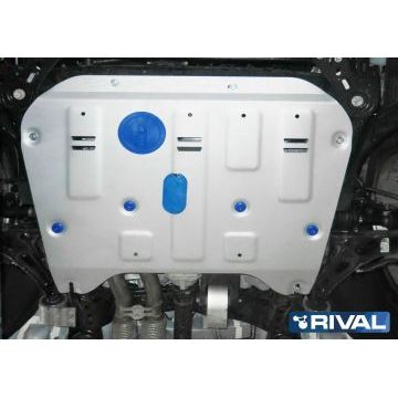 Защита картера + КПП алюминий 4 мм Rival для Chevrolet Traverse, V - 3.6; полный привод 2017-/Cadillac XT5, V - 3.6 2016-