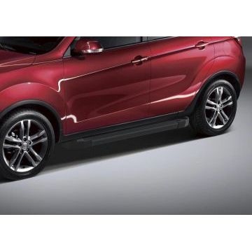 Пороги алюминиевые Rival Black Start овальные для Changan CS35 2013-