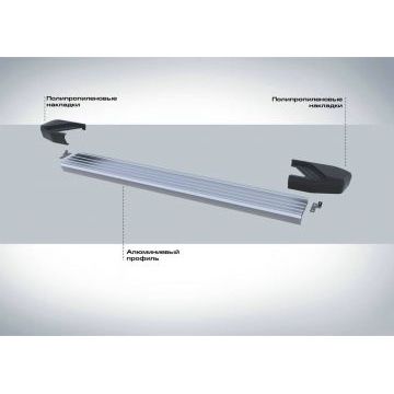 Пороги алюминиевые Rival Start овальные для Changan CS35 2013-