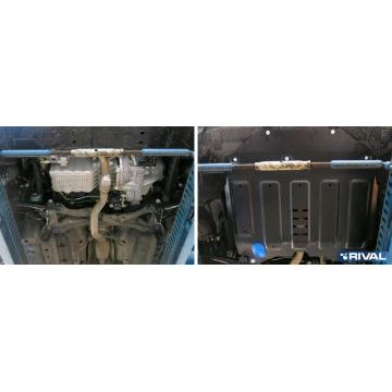 Защита картера и КПП Rival для 1,5 сталь 2 мм для Chery Bonus 3 2014-2017