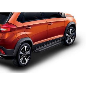 Пороги алюминиевые Rival Black-Premium для Chery Tiggo 2 2017-