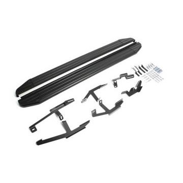 Пороги алюминиевые Rival Black-Premium для Chery Tiggo 2 2017-