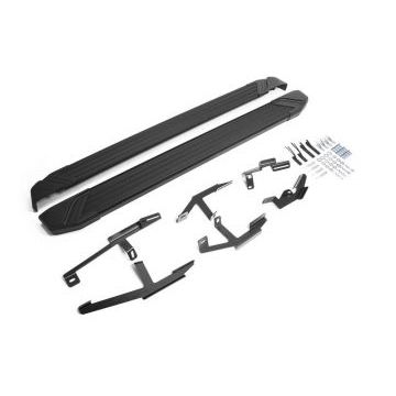 Пороги алюминиевые Rival Black Start овальные для Chery Tiggo 2 2017-