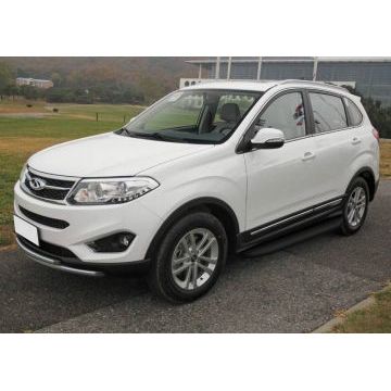Пороги алюминиевые Rival Black-Premium для Chery Tiggo 5 2014-