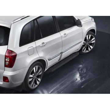 Пороги алюминиевые Rival Black-Premium для Chery Tiggo 3 2017-