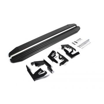 Пороги алюминиевые Rival Black-Premium для Chery Tiggo 3 2017-