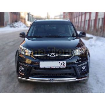 Защита передняя двойная 50-50 мм ALFeco для Chery Tiggo 3 2017-