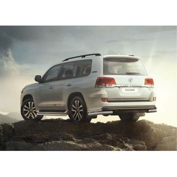 Защита задняя двойные уголки 76-42 мм Rival для Toyota Land Cruiser 200 Excalibur 2017-