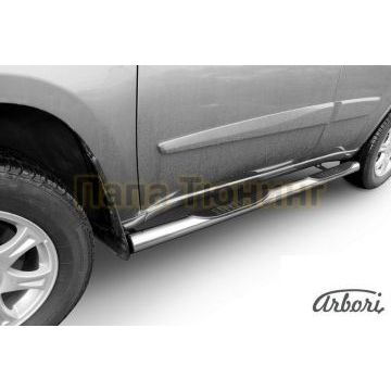 Пороги труба с накладками 76 мм Slitkoff для Chery Tiggo FL 2013-2016