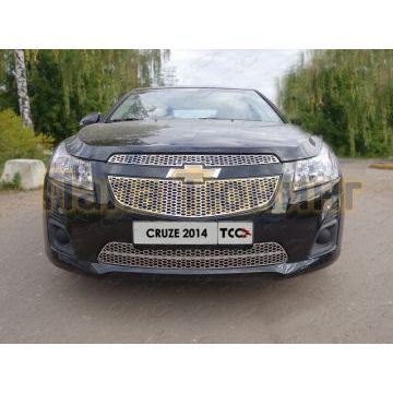 Накладка решётки радиатора верхняя лист ТСС для Chevrolet Cruze 2012-2015