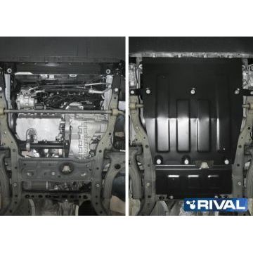 Защита картера и КПП Rival для 2,0TDI МКПП сталь 2 мм на передний привод для Volkswagen Crafter 2017-2019