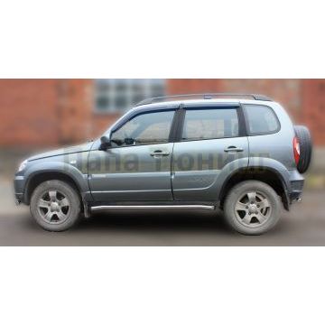 Пороги труба 60 мм ALFeco для Chevrolet Niva 2009-