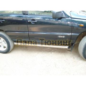 Пороги труба d76 вариант 1 РусСталь для Chevrolet Niva 2002-2008