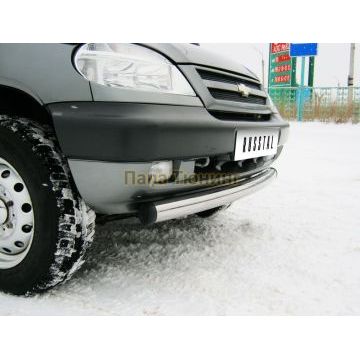 Защита переднего бампера d76 РусСталь для Chevrolet Niva 2002-2008
