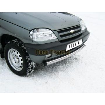 Защита переднего бампера d76 РусСталь для Chevrolet Niva 2002-2008