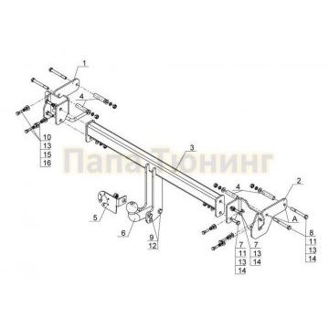 Фаркоп Avtos для Chevrolet Spark 2010-2015