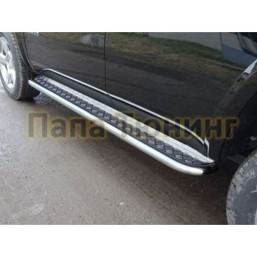 Пороги с площадкой алюминиевый лист 60 мм ТСС для Chevrolet Tahoe 2016- Пороги с площадкой алюминиевый лист 60 мм ТСС для Chevrolet Tahoe 2016-