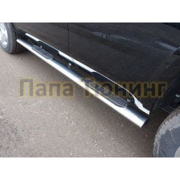 Пороги труба овальная с накладками 120х60 мм ТСС для Chevrolet Tahoe 2016- Пороги труба овальная с накладками 120х60 мм ТСС для Chevrolet Tahoe 2016-