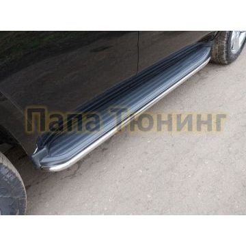 Защита штатных порогов 42 мм ТСС для Chevrolet Tahoe 2016- Защита штатных порогов 42 мм ТСС для Chevrolet Tahoe 2016-