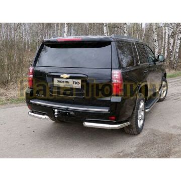 Защита задняя уголки 76 мм ТСС для Chevrolet Tahoe 2016- Защита задняя уголки 76 мм ТСС для Chevrolet Tahoe 2016-