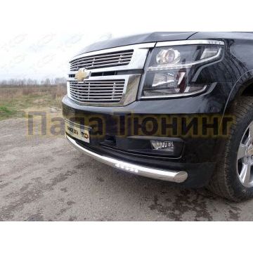 Накладка решётки радиатора верхняя 12 мм ТСС для Chevrolet Tahoe 2016- Накладка решётки радиатора верхняя 12 мм ТСС для Chevrolet Tahoe 2016-