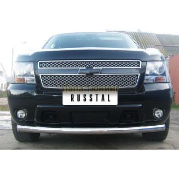 Защита переднего бампера d76 РусСталь для Chevrolet Tahoe 2006-2014