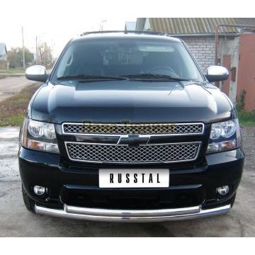 Защита переднего бампера двойная d76-d57 РусСталь для Chevrolet Tahoe 2006-2014 Защита переднего бампера двойная d76-d57 РусСталь для Chevrolet Tahoe 2006-2014