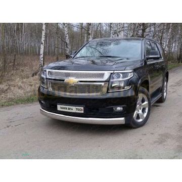 Защита передняя овальная 120х60 мм ТСС для Chevrolet Tahoe 2014-2016 Защита передняя овальная 120х60 мм ТСС для Chevrolet Tahoe 2014-2016