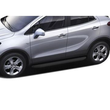 Пороги алюминиевые Rival Black-Premium для Opel Mokka/Chevrolet Tracker 2012-2021