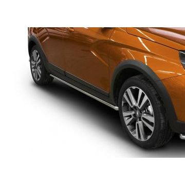 Защита штатных порогов 42 мм Rival для Lada Vesta SW Cross 2017-