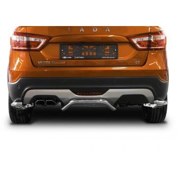 Защита задняя уголки 42 мм Rival для Lada Vesta SW Cross 2017-