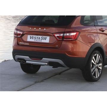 Защита заднего бампера 42 мм Rival для Lada Vesta SW Cross 2017-