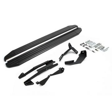 Пороги алюминиевые Rival Black-Premium для Lada Vesta SW Cross 2017-