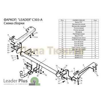 Фаркоп Лидер-Плюс для Citroen Berlingo/Peugeot Partner 2008-