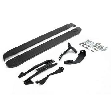 Пороги алюминиевые Rival Black New для Lada Vesta SW Cross 2017-