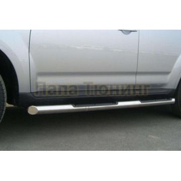 Пороги труба d76 с накладками вариант 1 РусСталь для Citroen C-Crosser 2007-2013