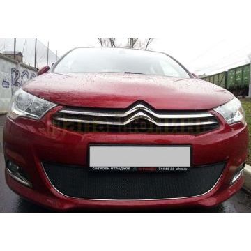 Защита радиатора черная хетчбек РусСталь для Citroen C4 2011- Защита радиатора черная хетчбек РусСталь для Citroen C4 2011-