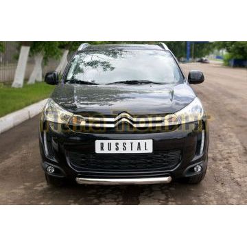 Защита переднего бампера d57 РусСталь для Citroen C4 Aircross 2012-2017