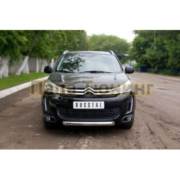 Защита переднего бампера d76 РусСталь для Citroen C4 Aircross 2012-2017