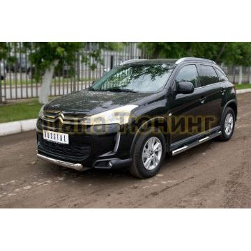 Защита переднего бампера d76 РусСталь для Citroen C4 Aircross 2012-2017