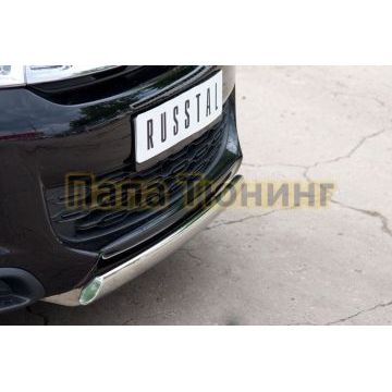 Защита передняя овальная 75х42 мм РусСталь для Citroen C4 Aircross 2012-2017