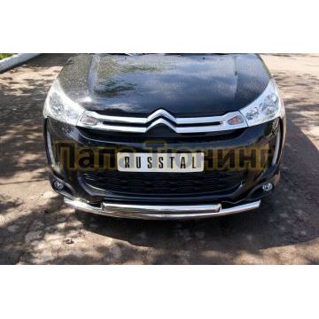 Защита передняя двойная d57-d57 РусСталь для Citroen C4 Aircross 2012-2017