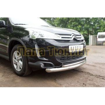 Защита передняя двойная d76-d42 РусСталь для Citroen C4 Aircross 2012-2017