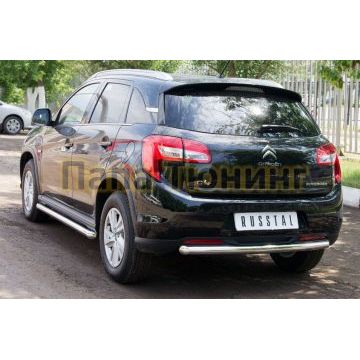 Защита заднего бампера d57 РусСталь для Citroen C4 Aircross 2012-2017
