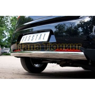 Защита заднего бампера овальная 75х42 мм РусСталь для Citroen C4 Aircross 2012-2017