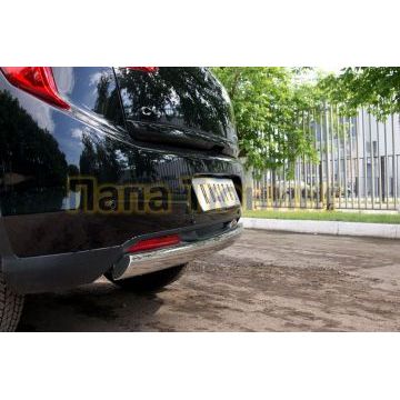 Защита заднего бампера овальная 75х42 мм РусСталь для Citroen C4 Aircross 2012-2017