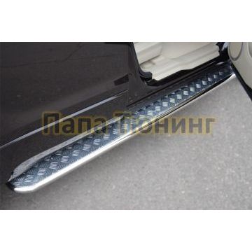 Пороги с площадкой алюминиевый лист d42 РусСталь для Suzuki Grand Vitara 2012-2015